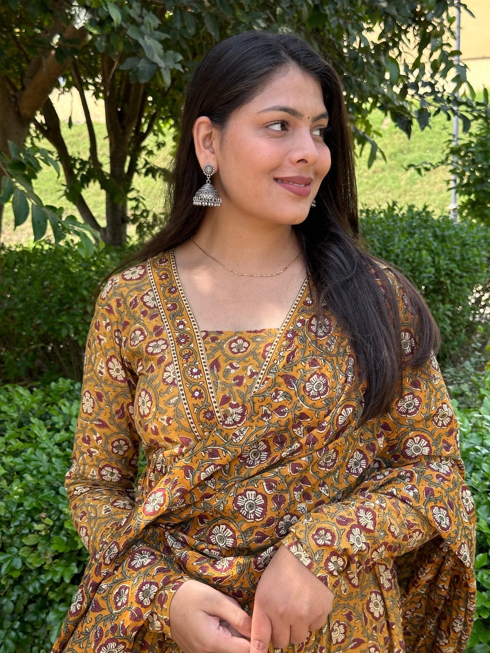 Mustard Anarkali Suit Set