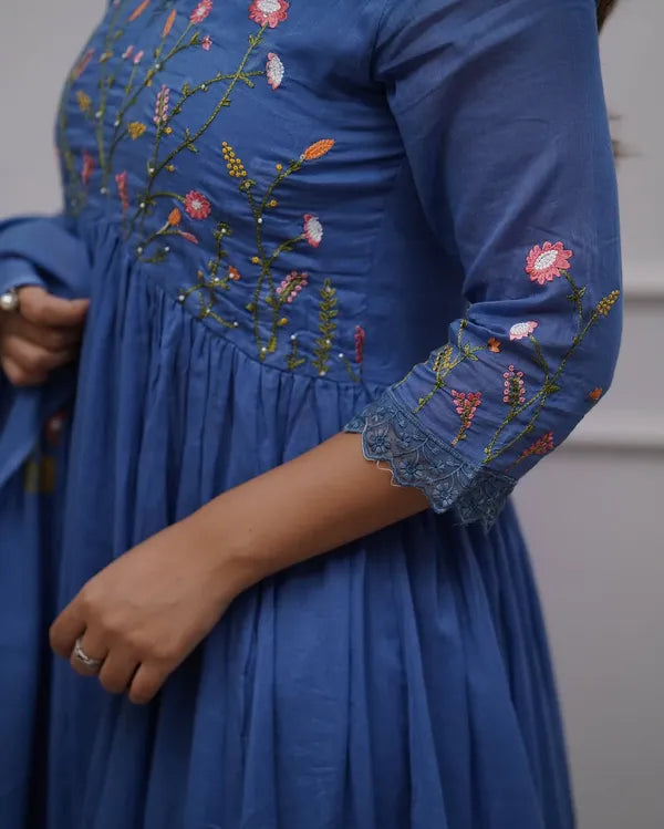 Heavy embroidery design anarkali suit