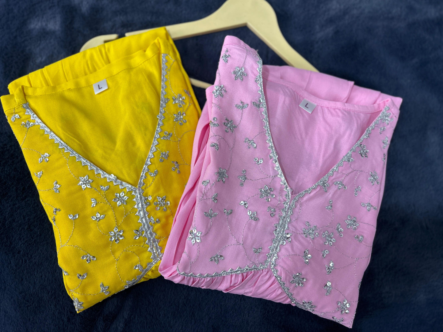 Yellow Sequence Embroidered Rayon Anarkali Gown
