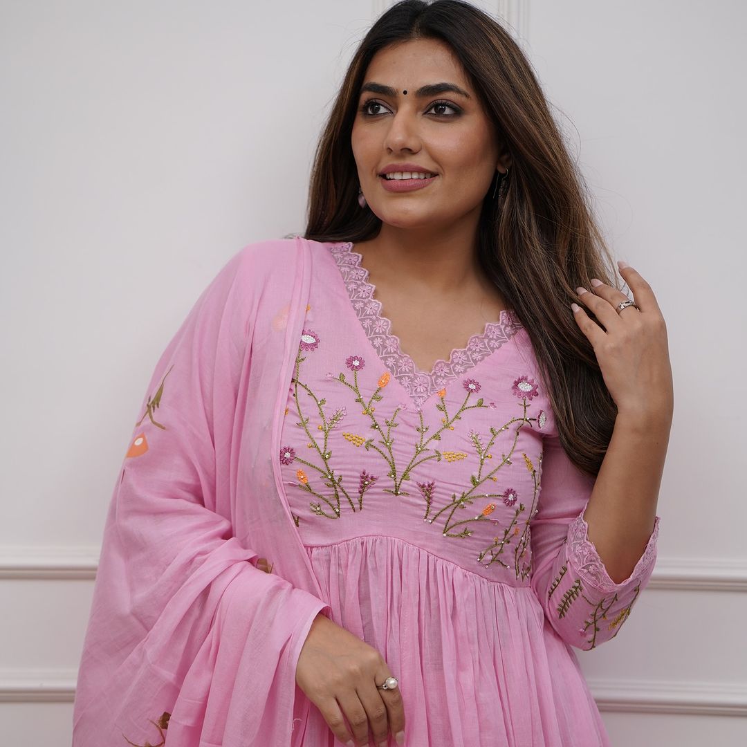Pink Pure Cotton Kurta and Pants with Dupatta