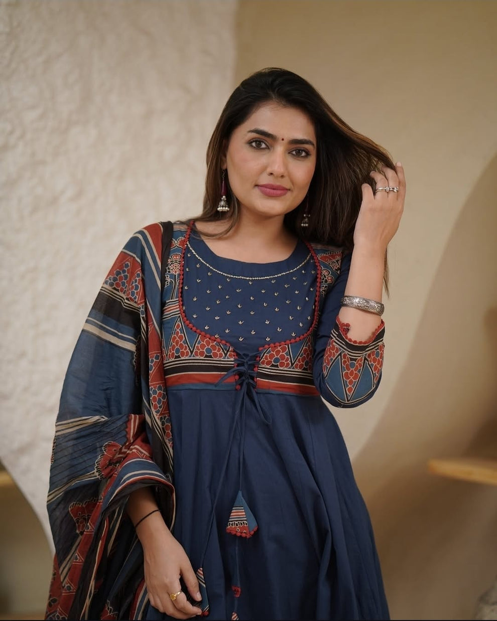 lightens the soul cotton anarkali set