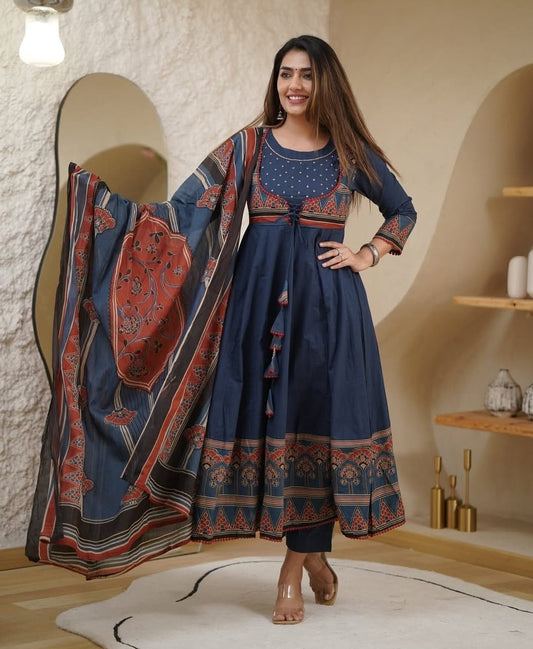 lightens the soul cotton anarkali set